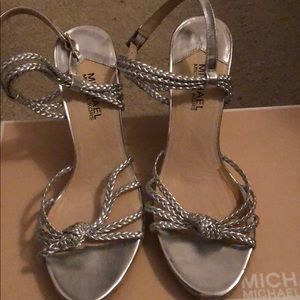 Michael Kors Sandals Wedge Silver Size 8 1/2M